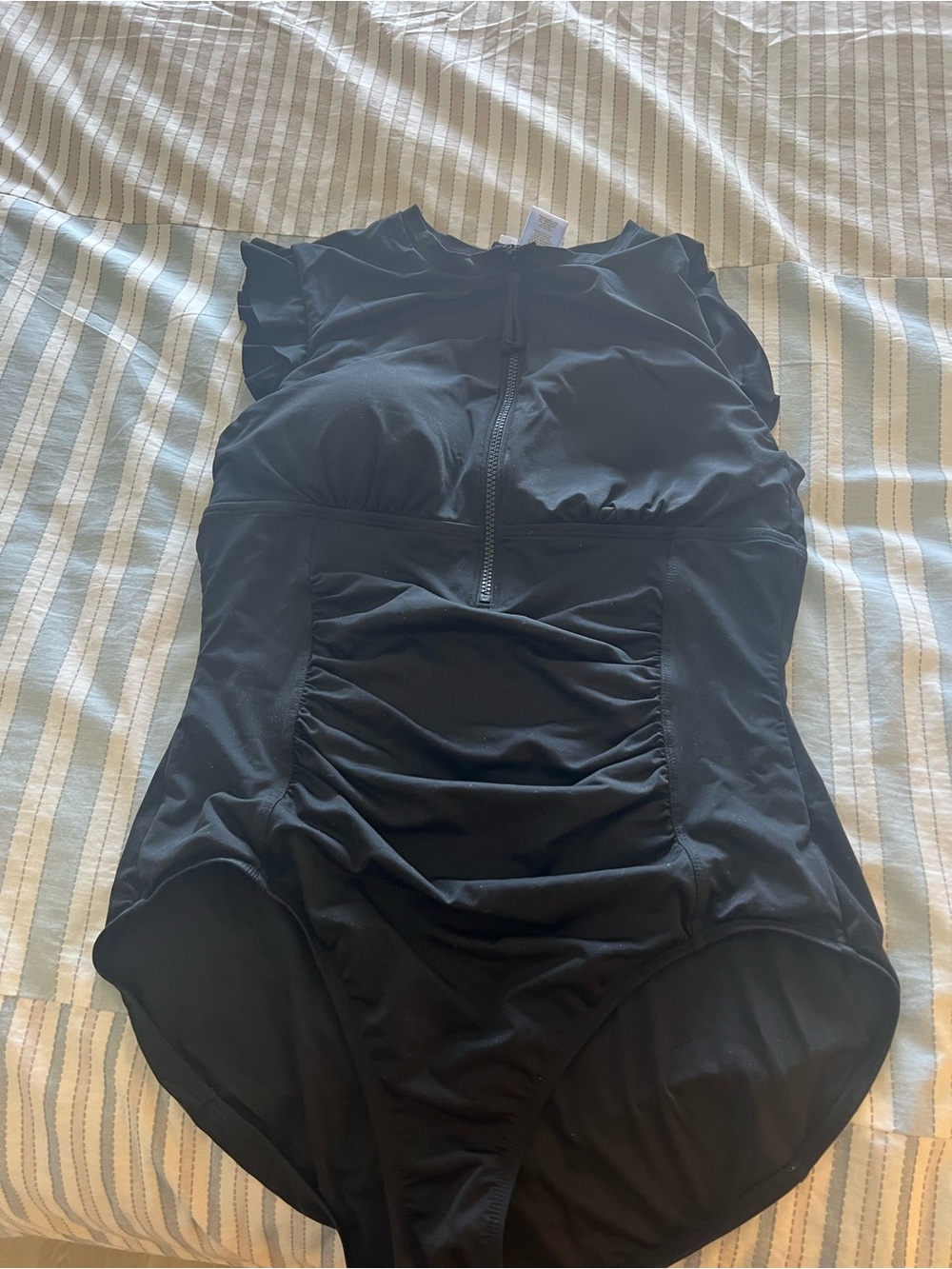Women’s Black One-Piece Swim Suit with Front Zip